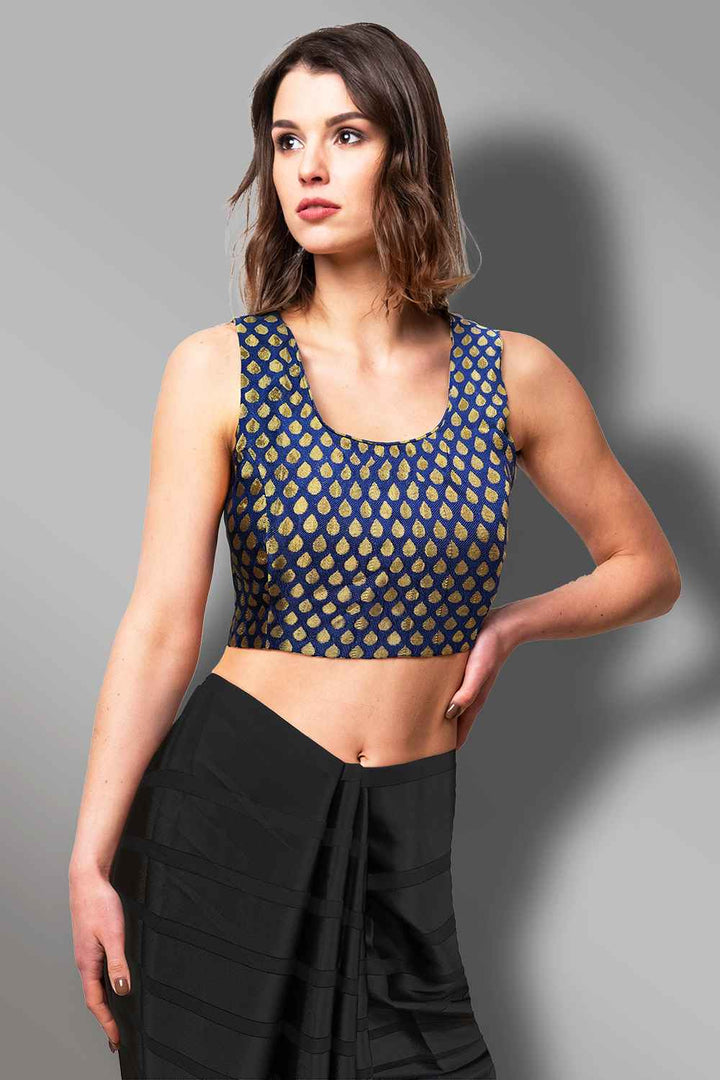 Blue Sleeveless Blouse