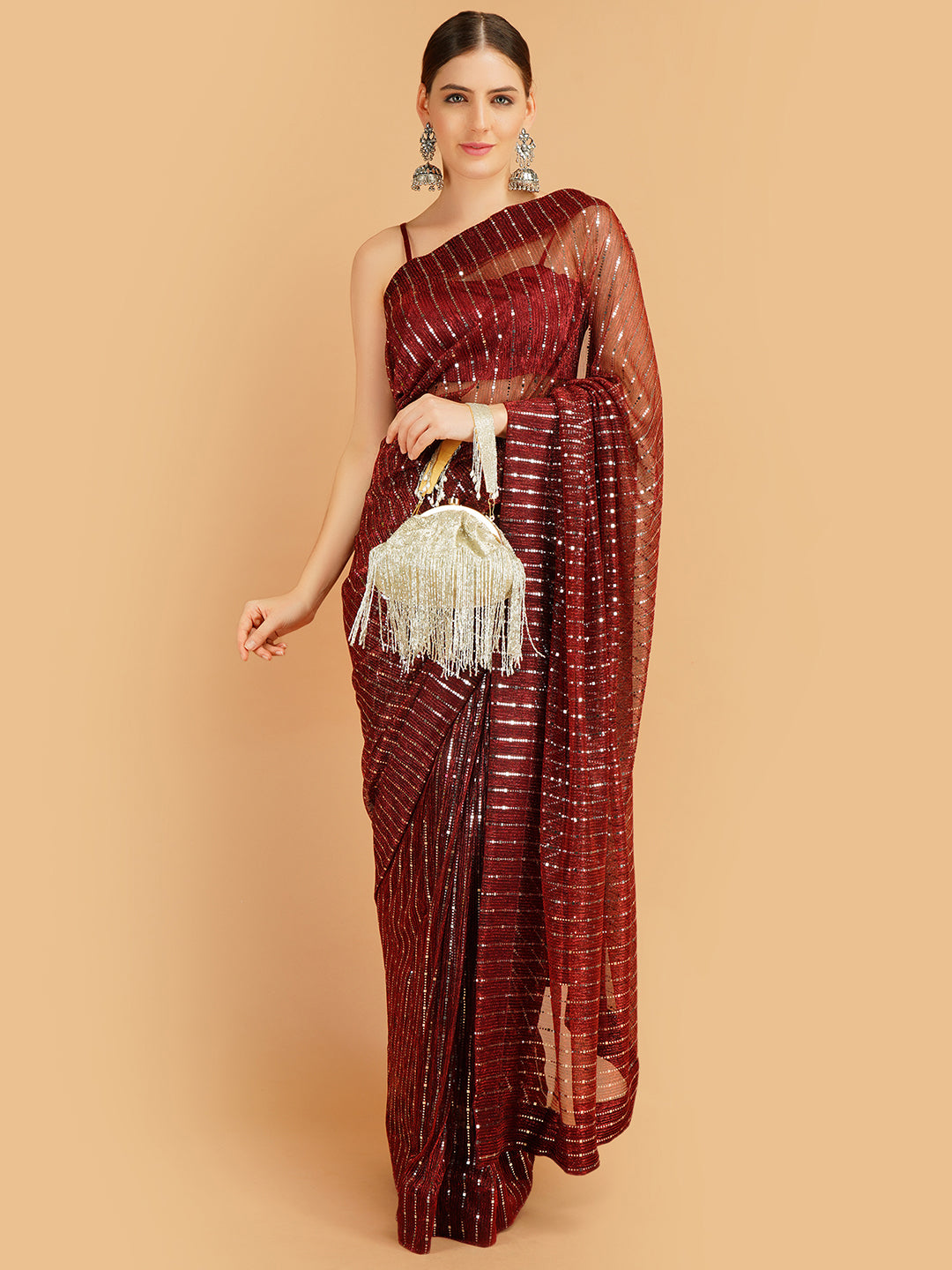 Sparks fly red saree - Sttylme