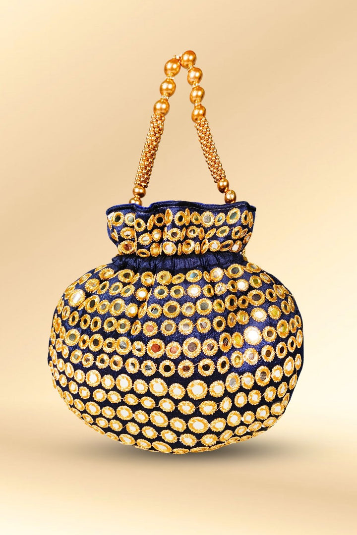 dark blue potli bag
