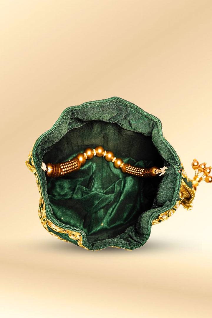 Dark-Green-Mirror-Work-Potli-Bag