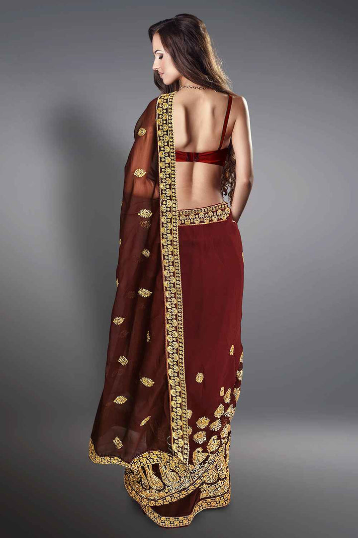 Georgette Embroidery Saree