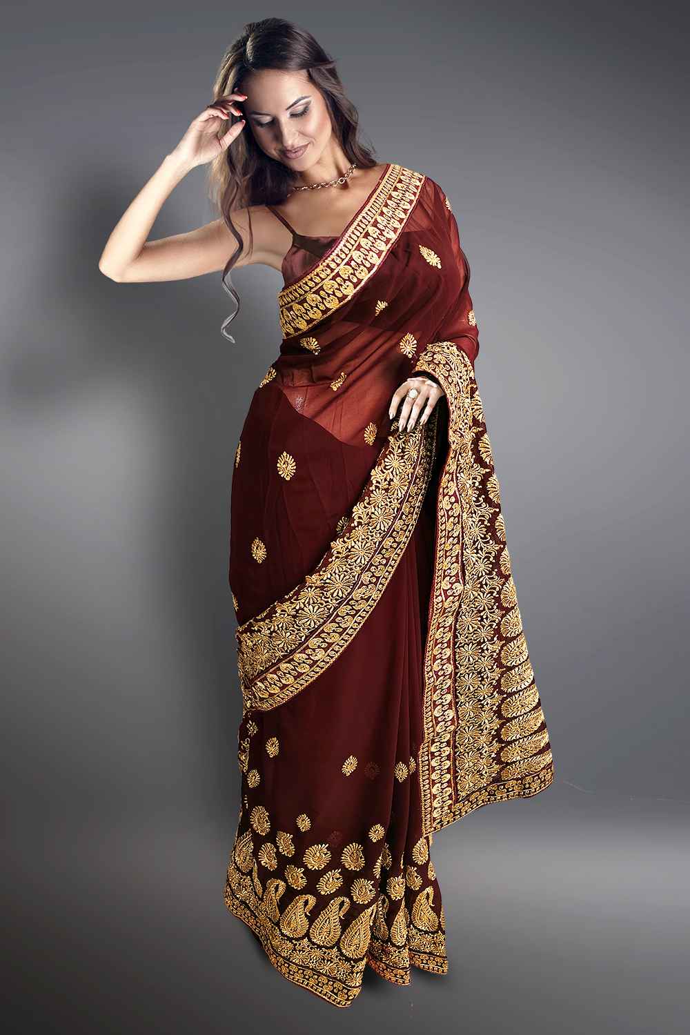 Georgette Embroidery Saree