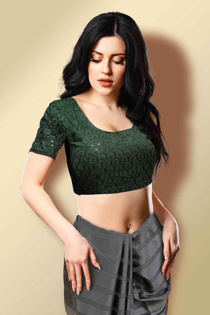 Green Embroidered Blouse