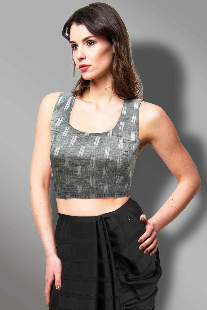 Grey Readymade Blouse