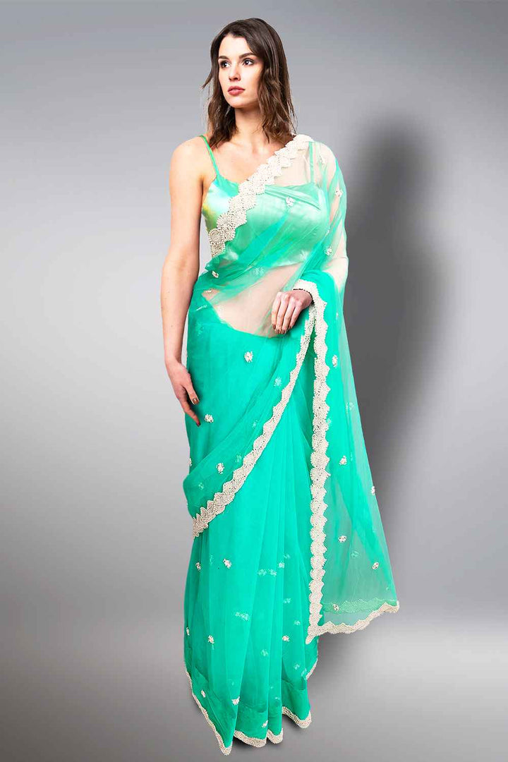Moti Work Saree