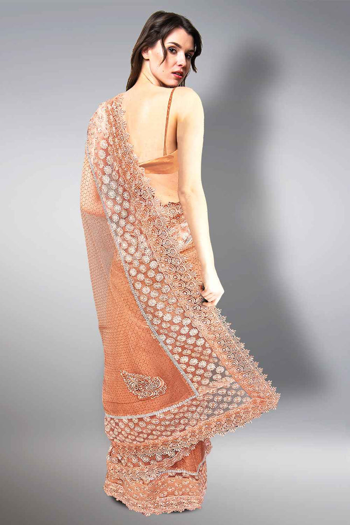 Net Embroidery Saree