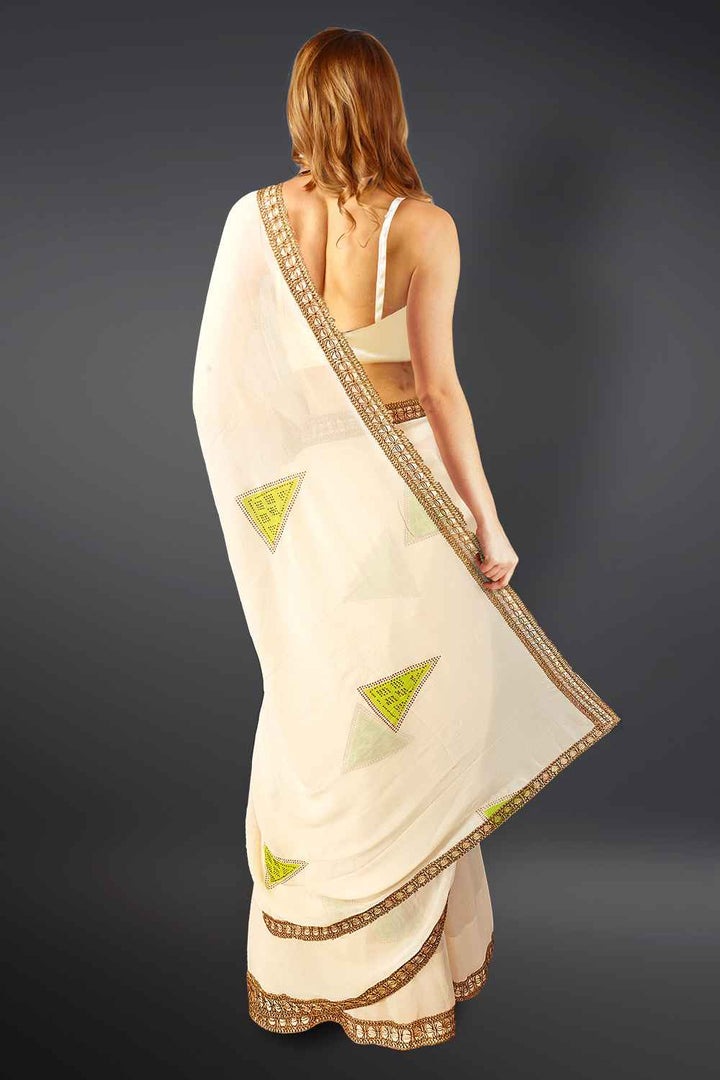 Off White Georgette Saree