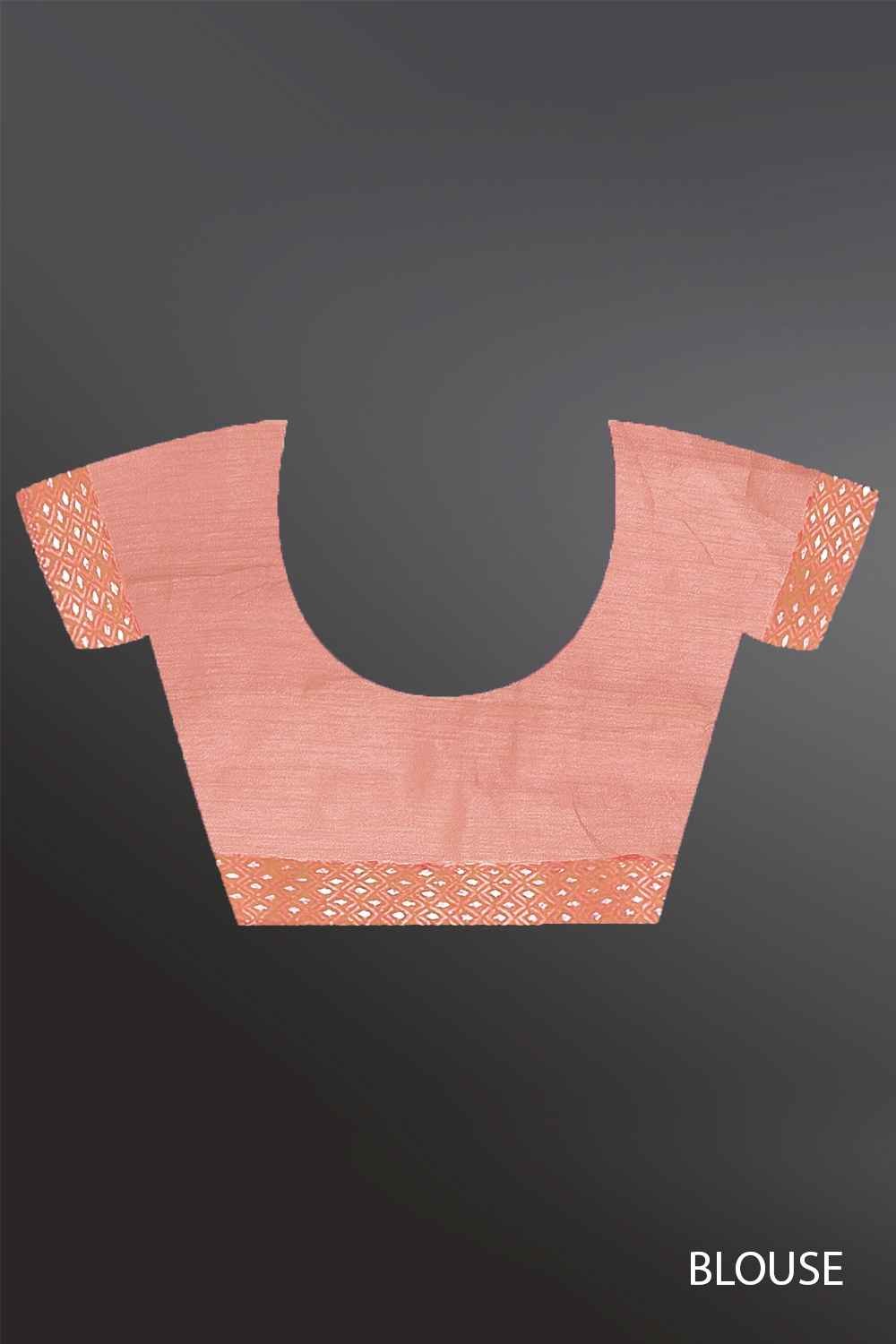 Peach Color Plain Saree