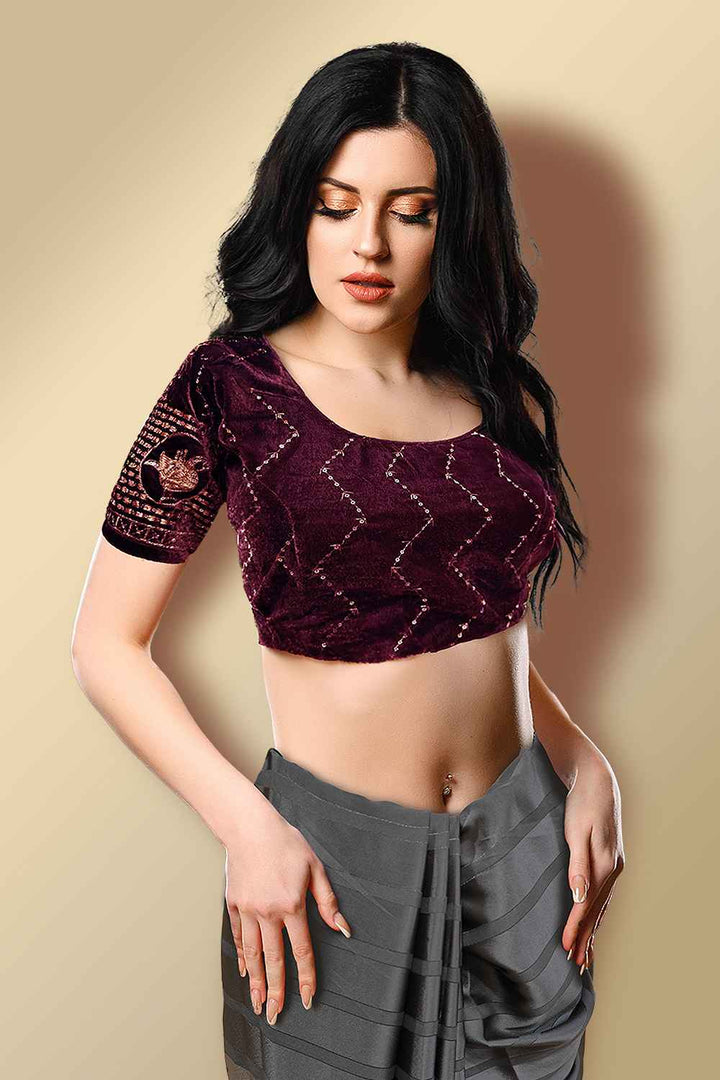 Purple Velvet Blouse