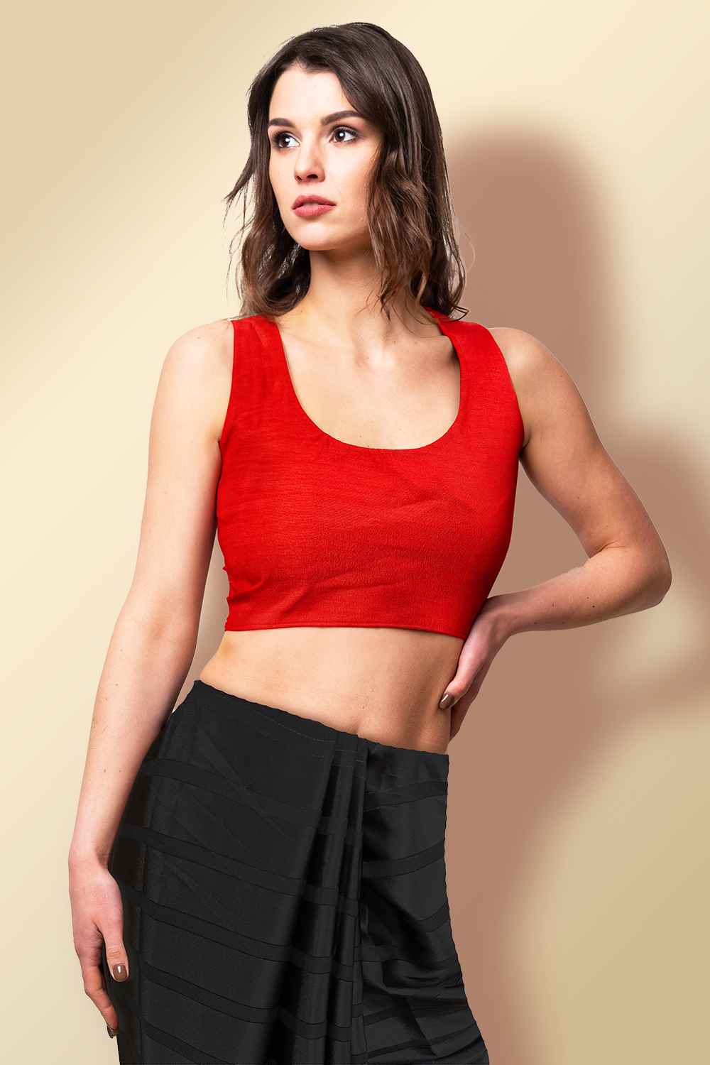 Red Readymade Blouse