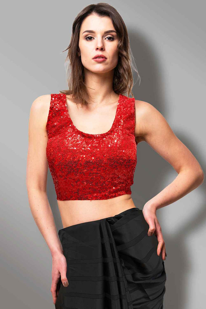 Red Sequin Blouse