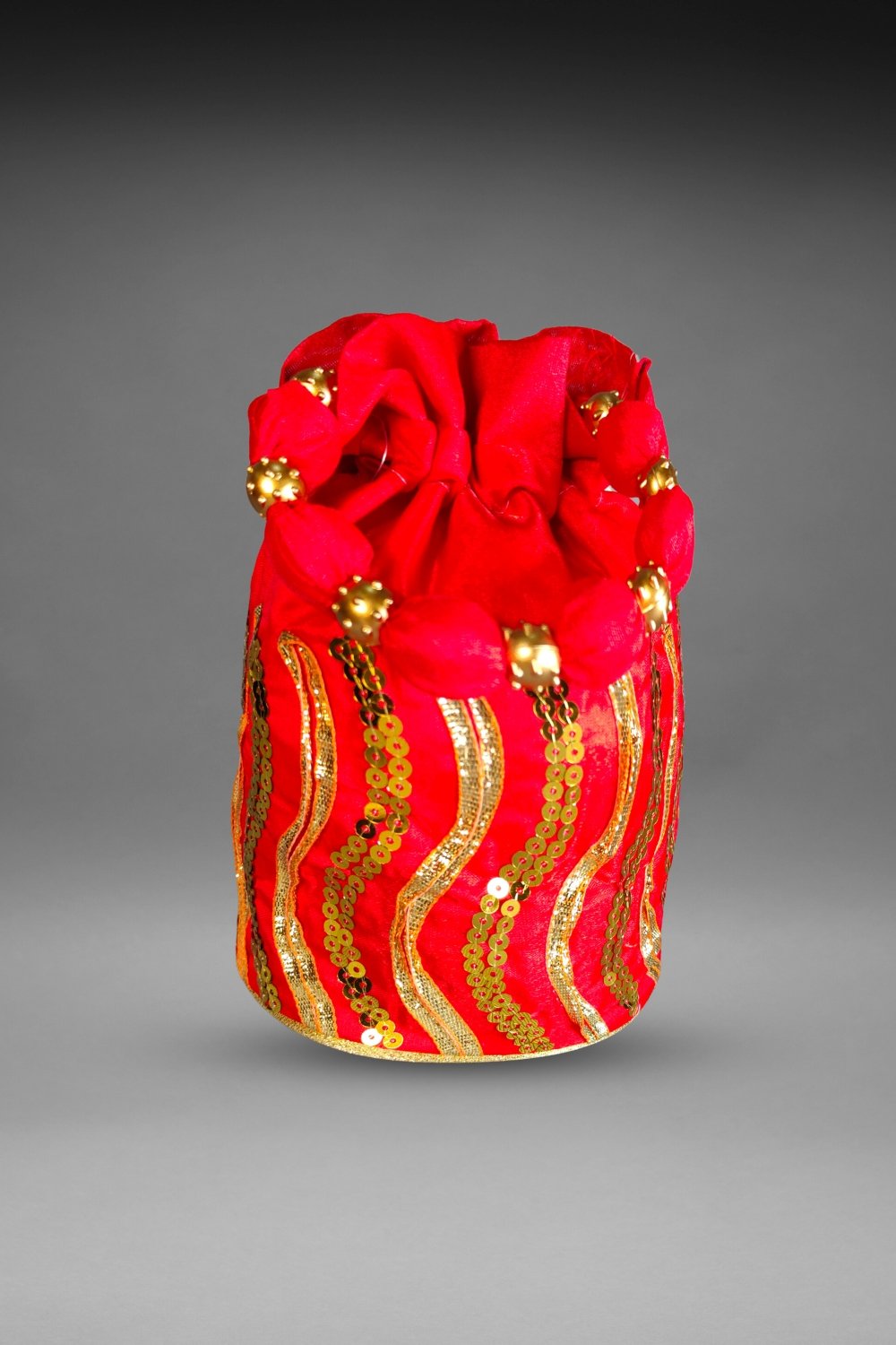 Red Sequin Potli Bag