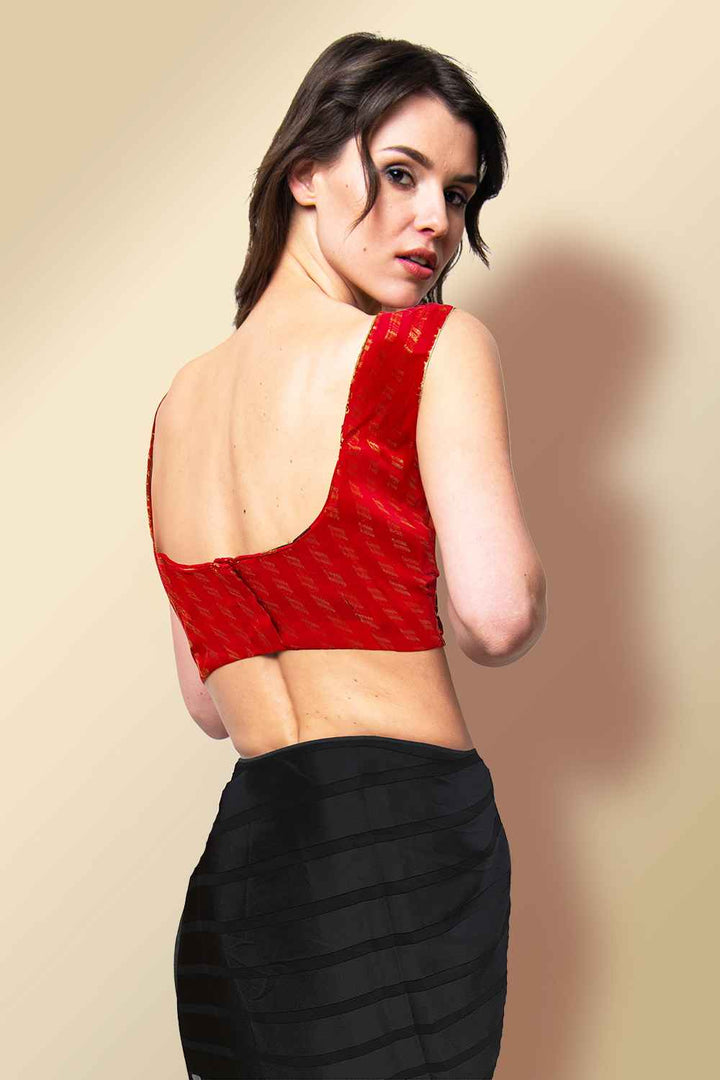 Red Sleeveless Blouse