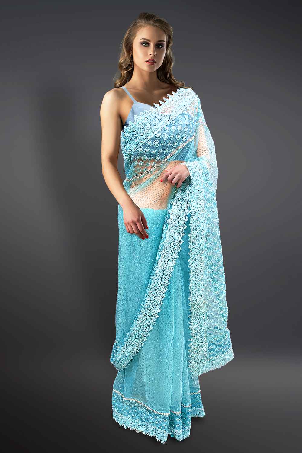 Sky Blue Saree
