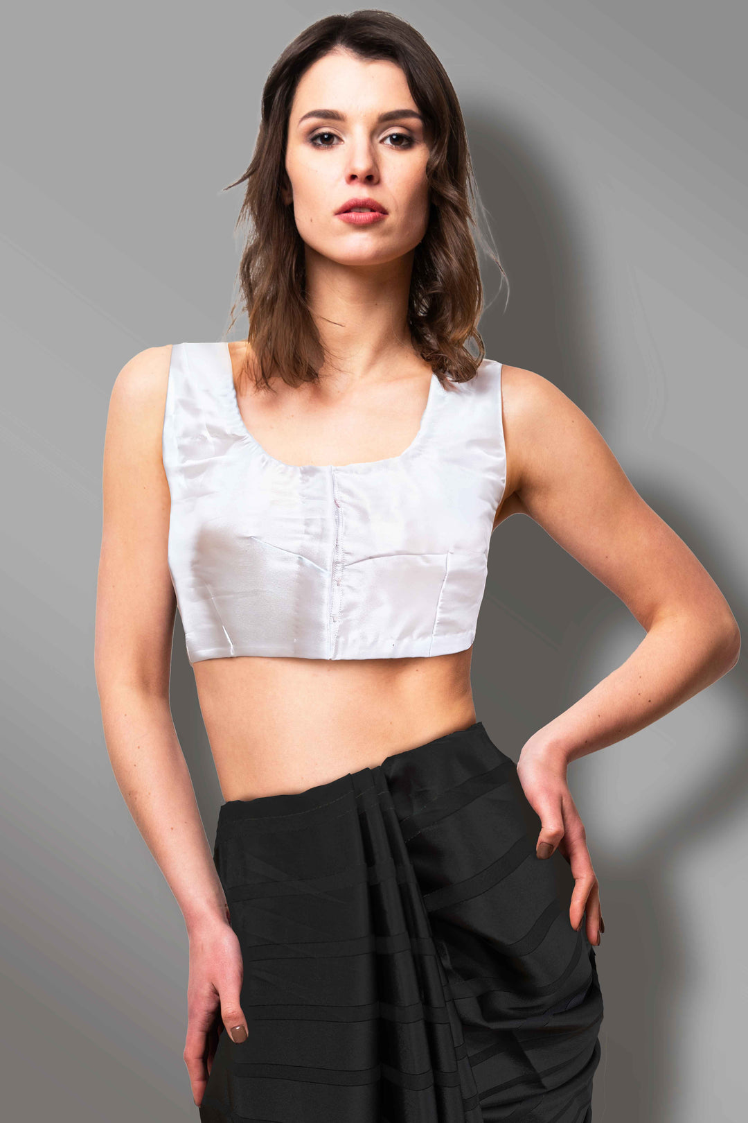 White Sleeveless Blouse
