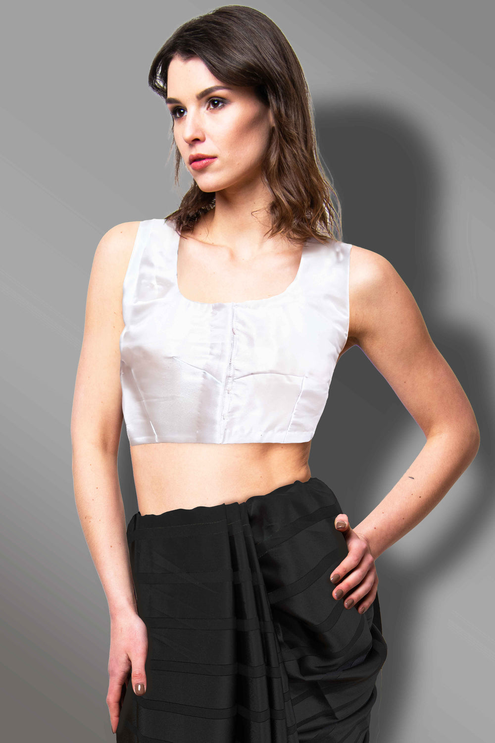 White Sleeveless Blouse