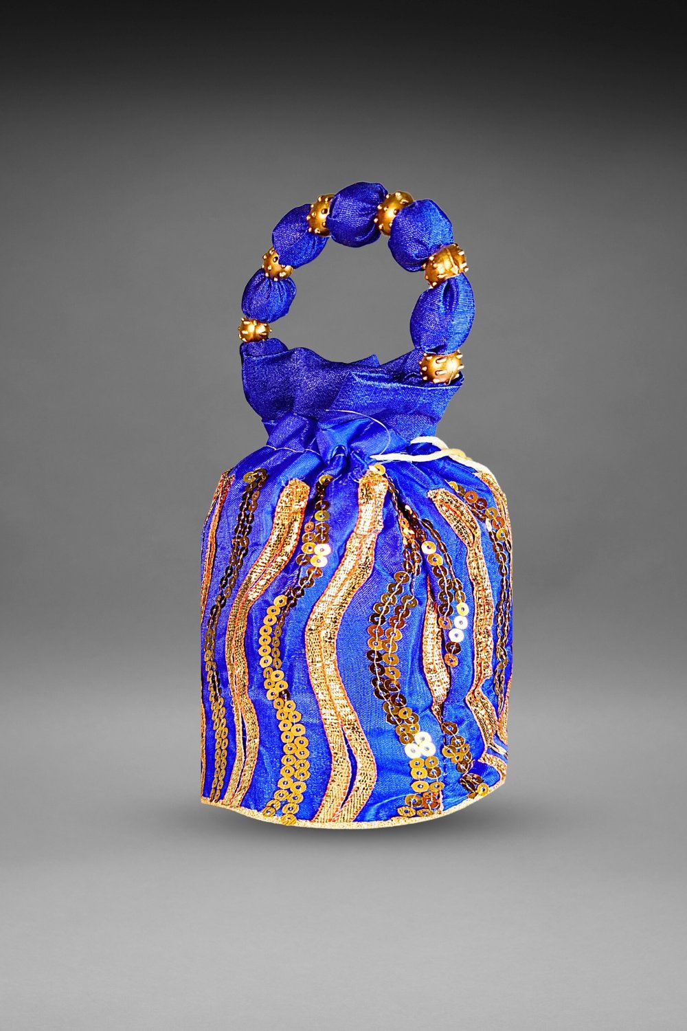 blue Sequin potli bag