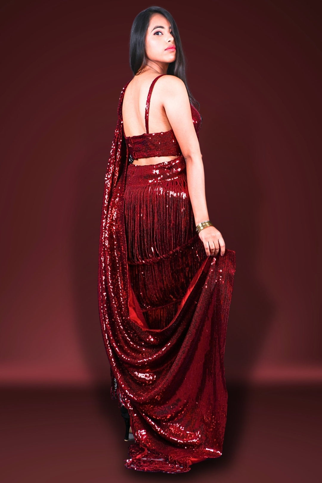 bollywood sequin saree