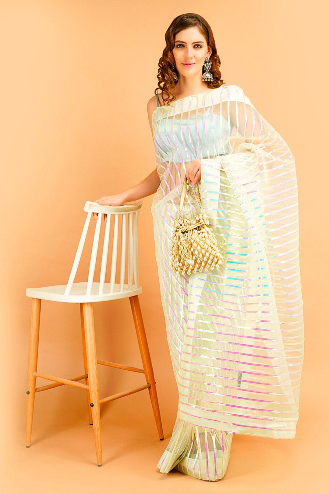 designer net saree