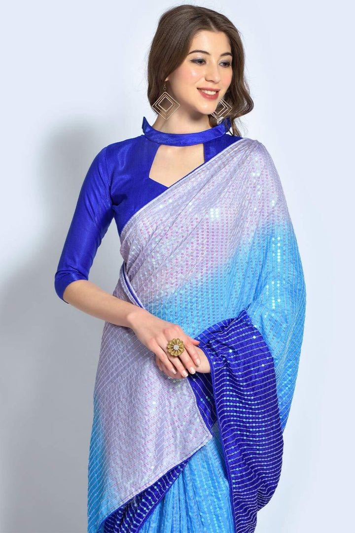 full sequin saree - full sequence saree