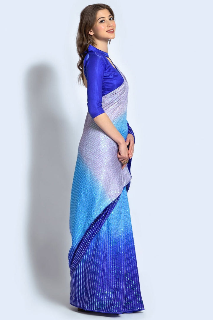 full sequin saree - full sequence saree