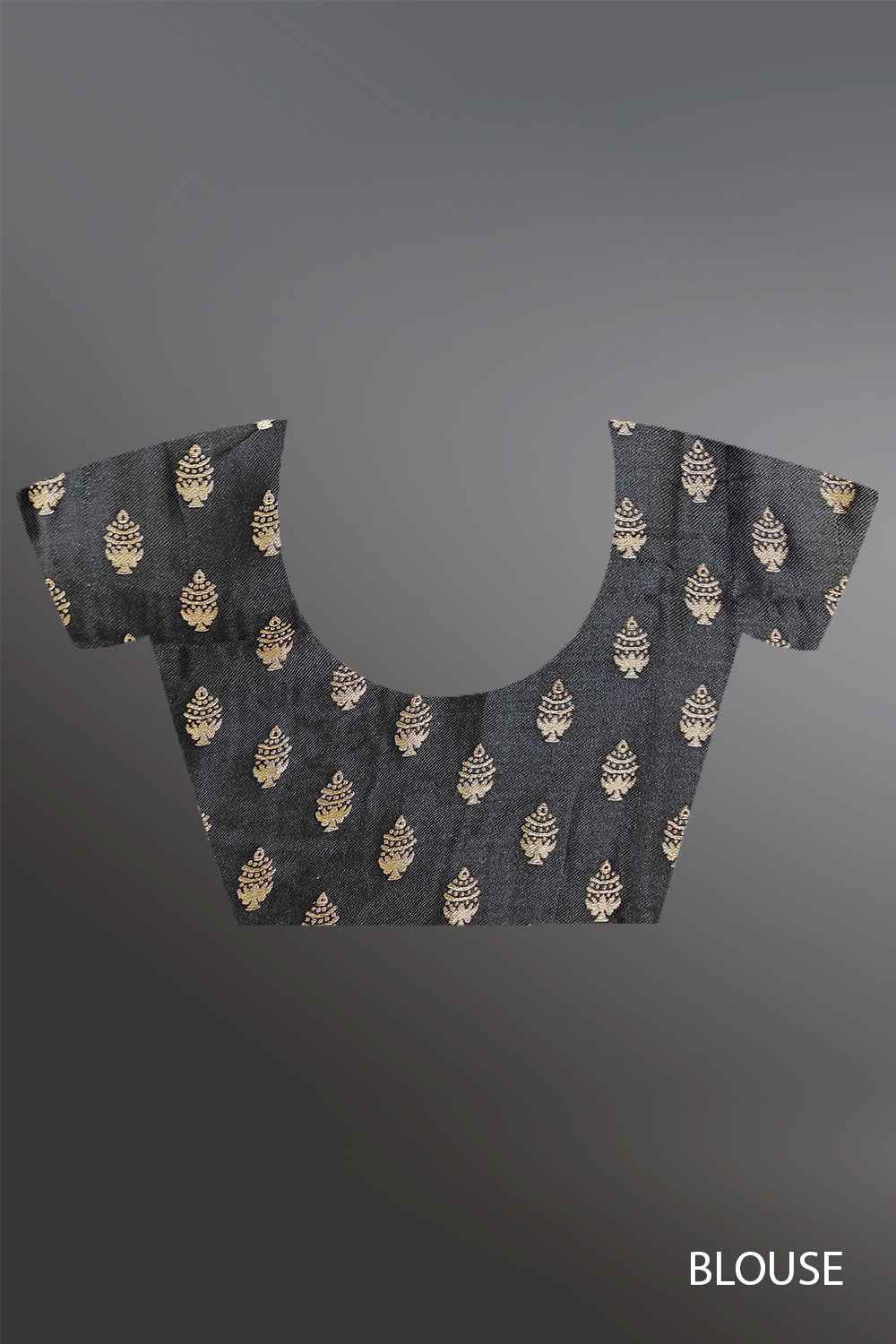 Grey Saree with Golden Border