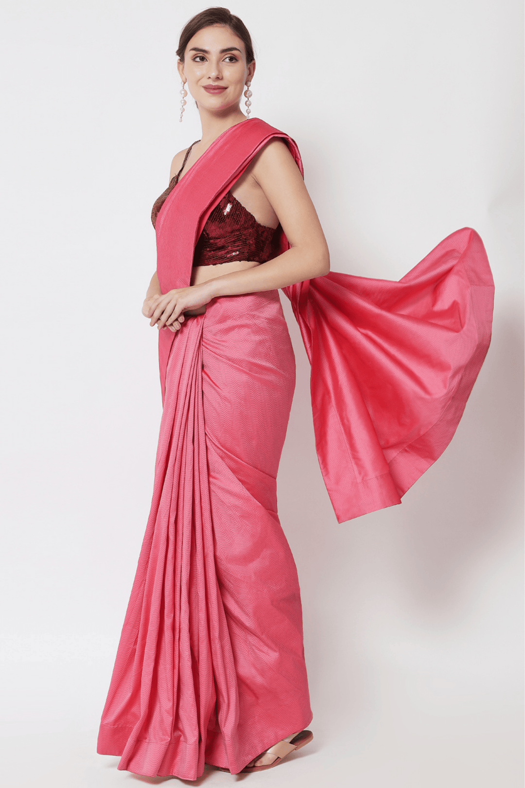 Precious Pink Saree - Sttylme